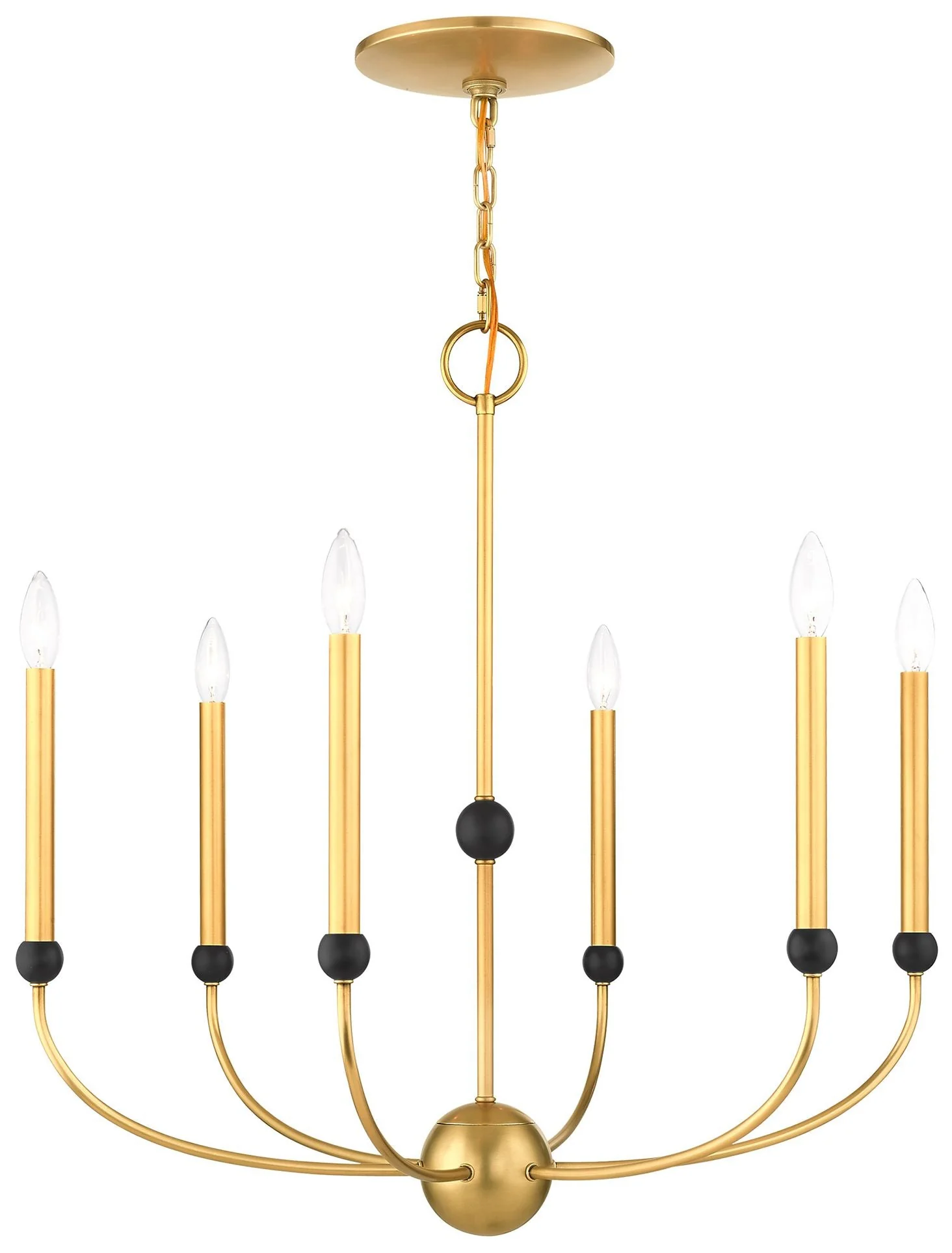 Cortland 6 Light Natural Brass Chandelier - Image 1