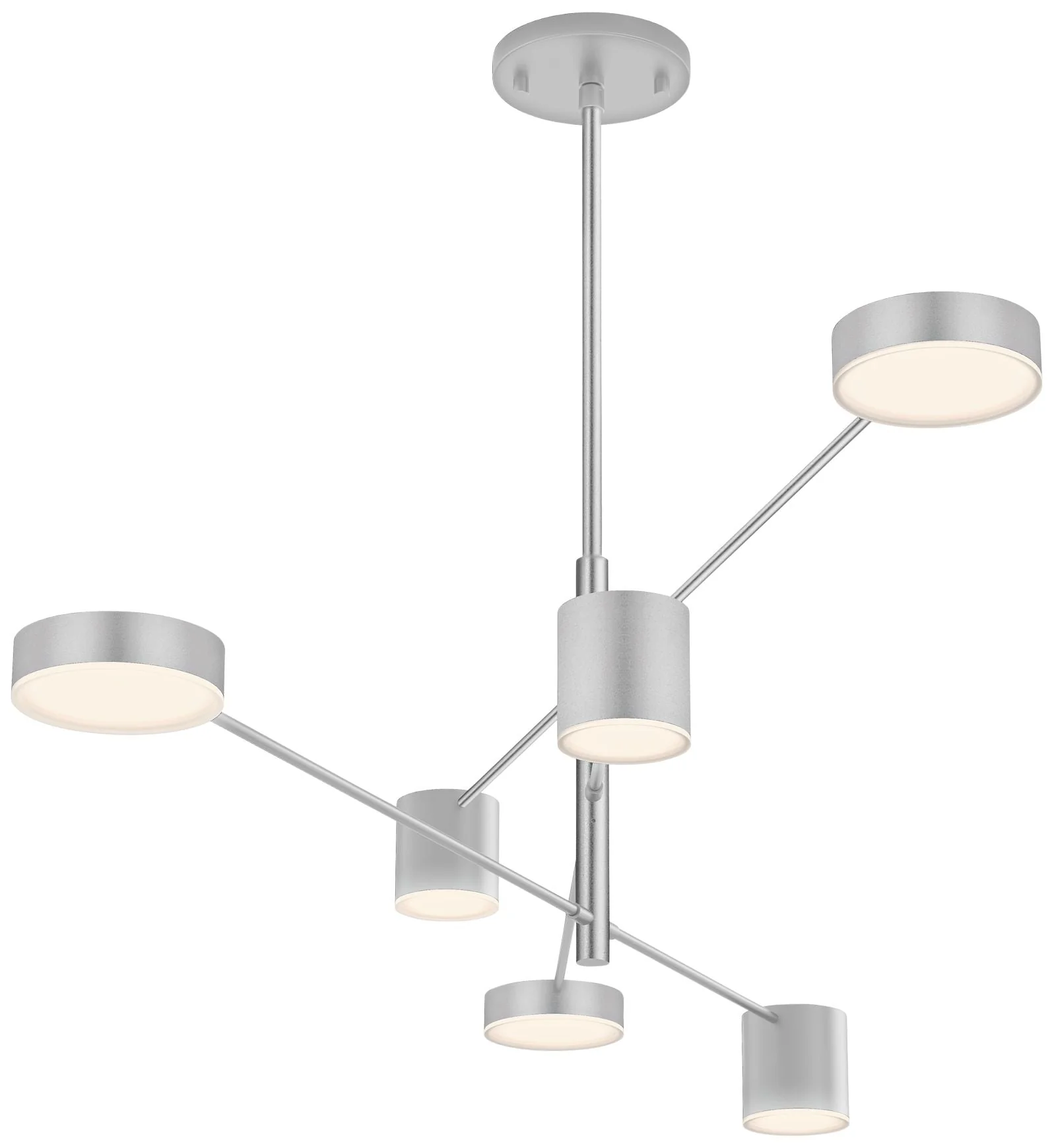 Counterpoint 45"W Bright Satin Aluminum 6-Light LED Pendant - Image 1