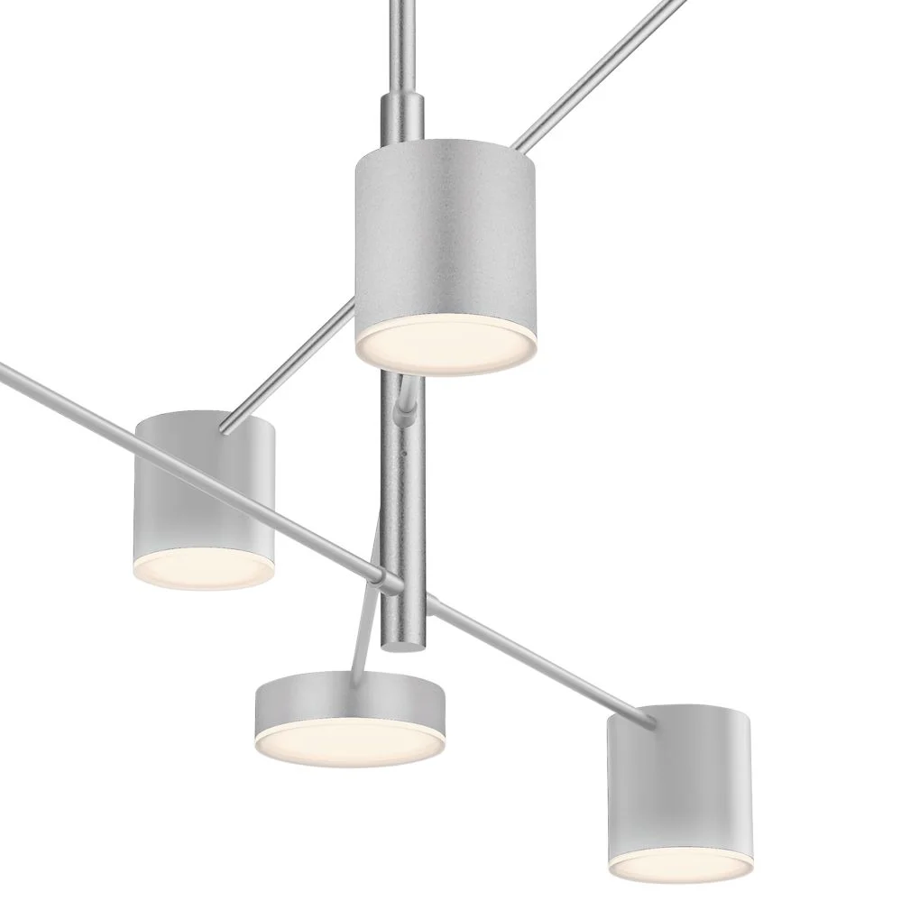 Counterpoint 45"W Bright Satin Aluminum 6-Light LED Pendant - Image 2