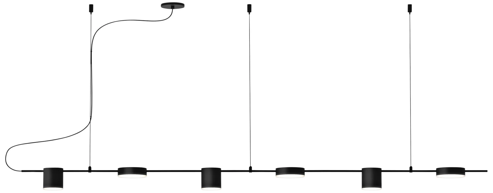 Counterpoint 63 3/4"W Black LED Kitchen Island Light Pendant - Image 1