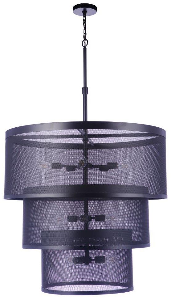 Craftmade Mesh 12 Light Pendant in Flat Black - Image 1
