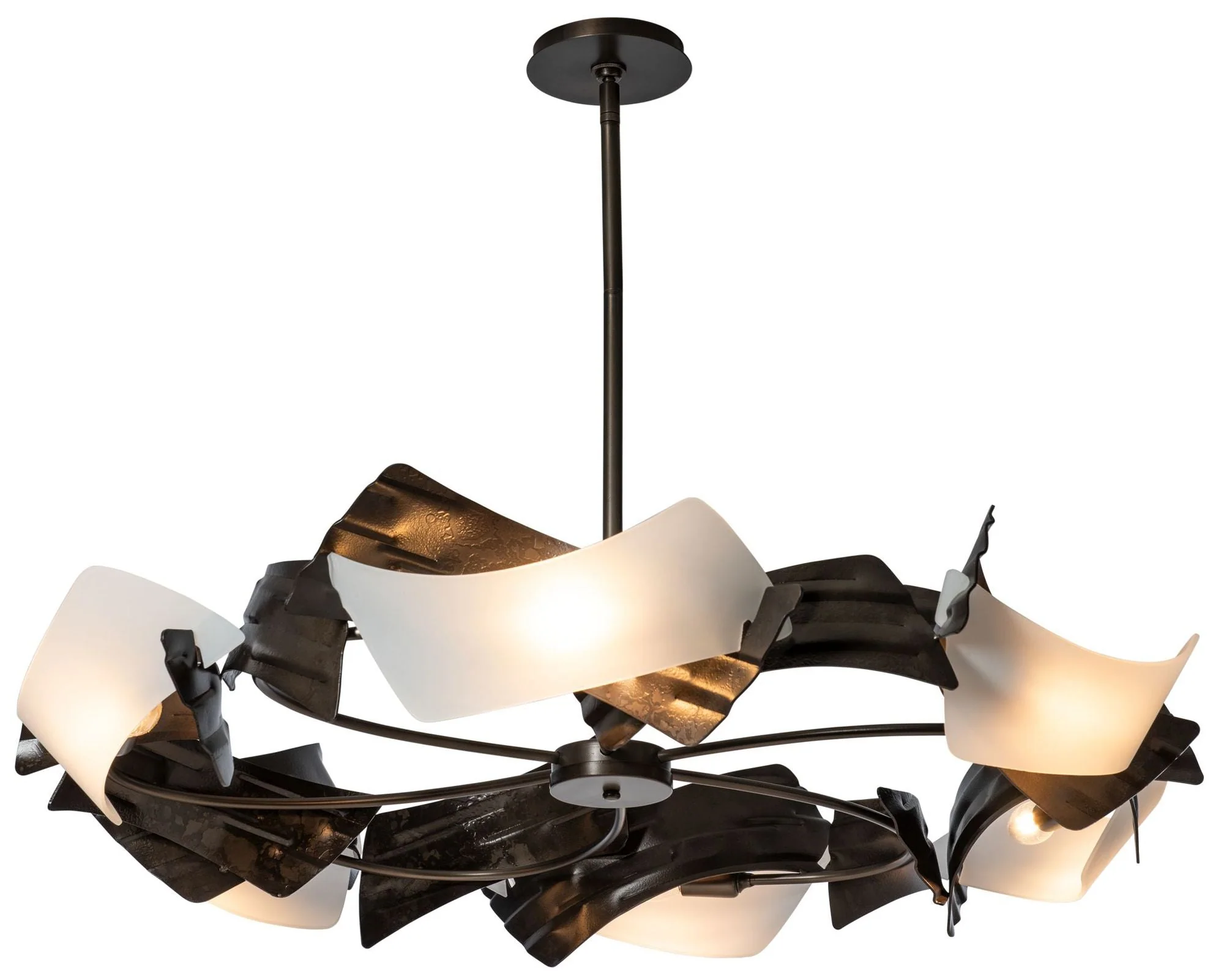 Crest 37.8" Wide 6-Light Dark Smoke Circular Pendant - Image 1