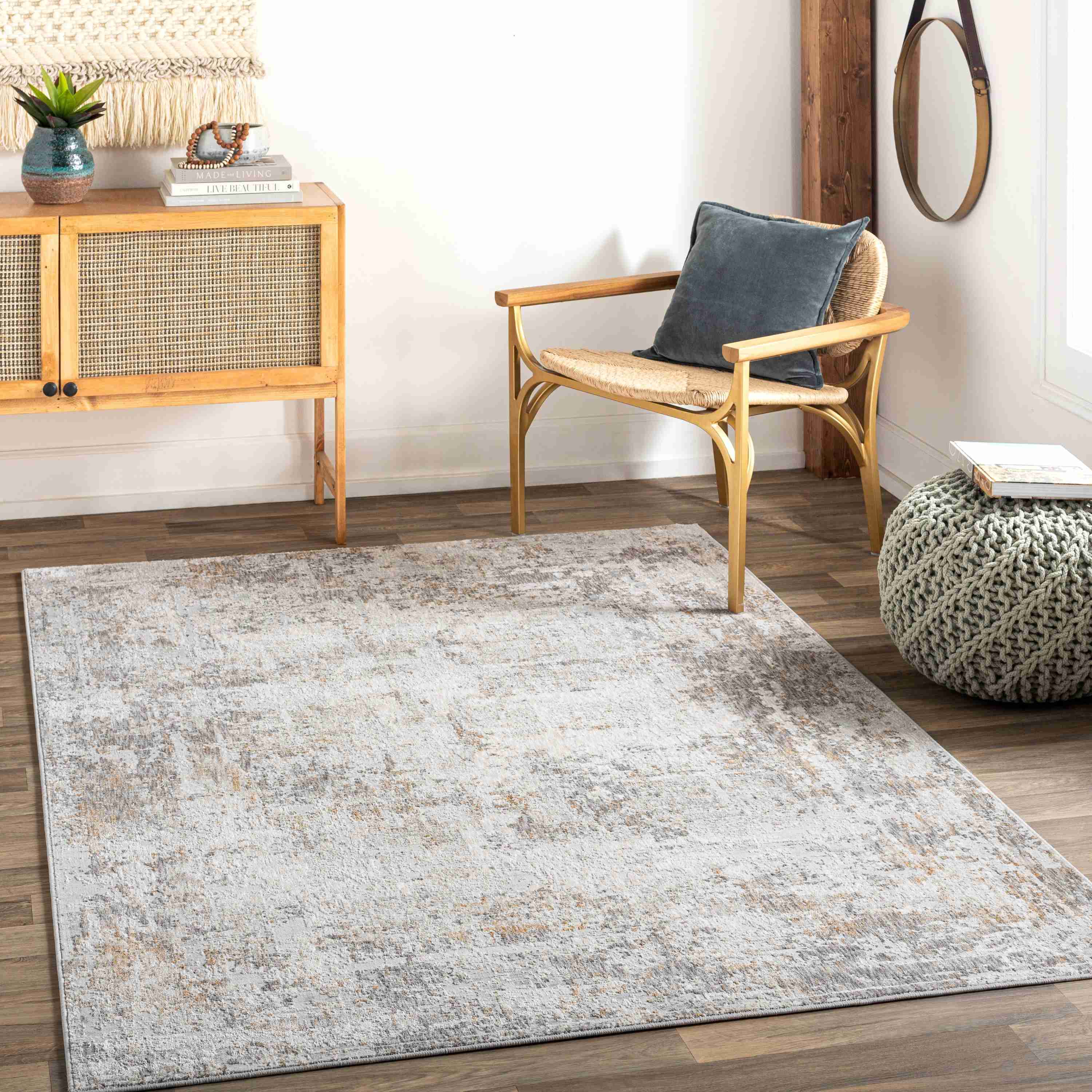 Surya Rugs Carmel Collection Light Gray, Dark Blue, Off White, Gray, Mustard & Brown Area Rug CRL-2304 - Image 2