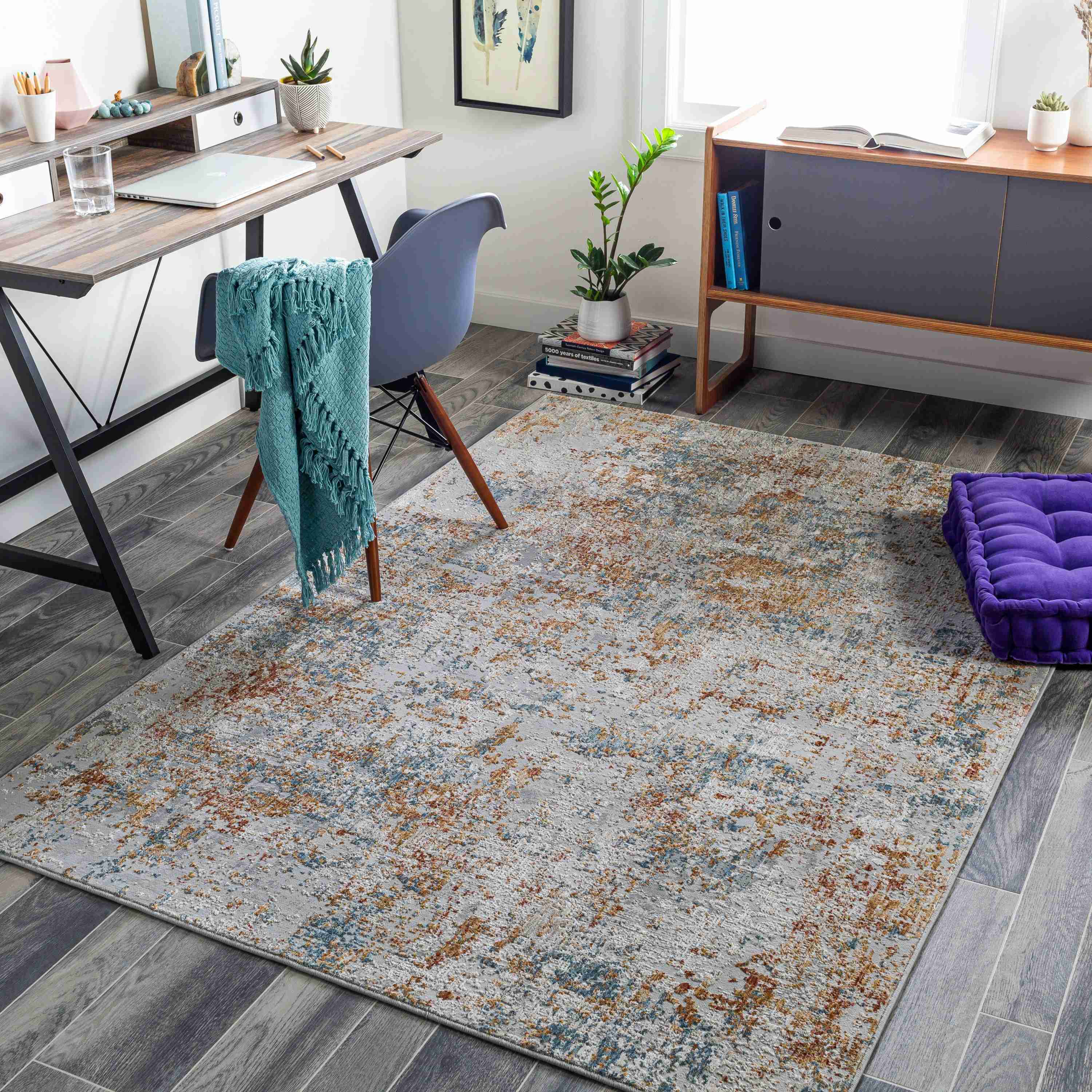 Surya Rugs Carmel Collection Taupe, Blue, Mustard, Dark Blue, Off White, Light Gray & Brown Area Rug CRL-2316 - Image 2