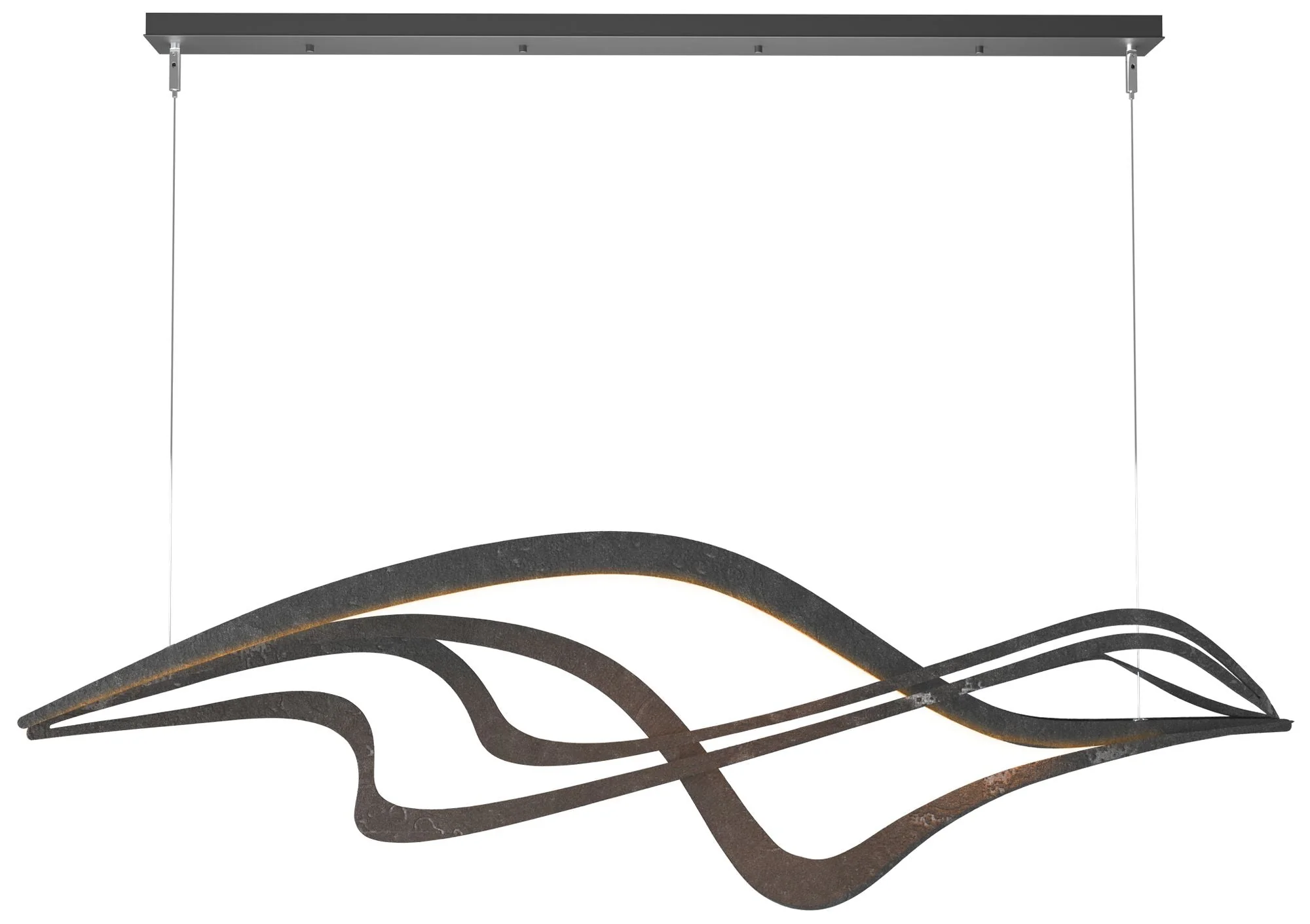 Crossing Waves 45" Wide Black Standard LED Pendant - Image 1