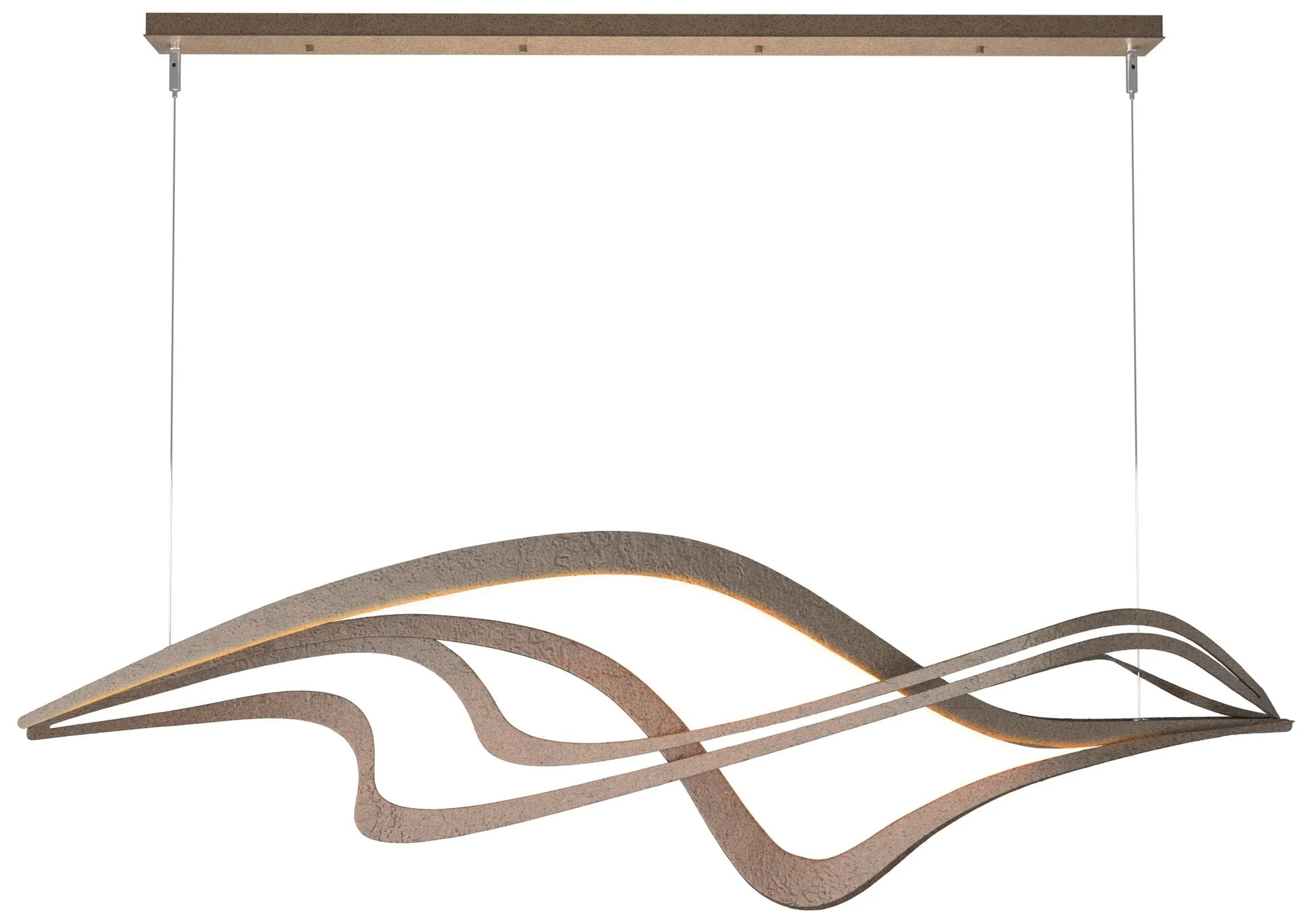 Crossing Waves 45" Wide Bronze Standard LED Pendant - Image 1