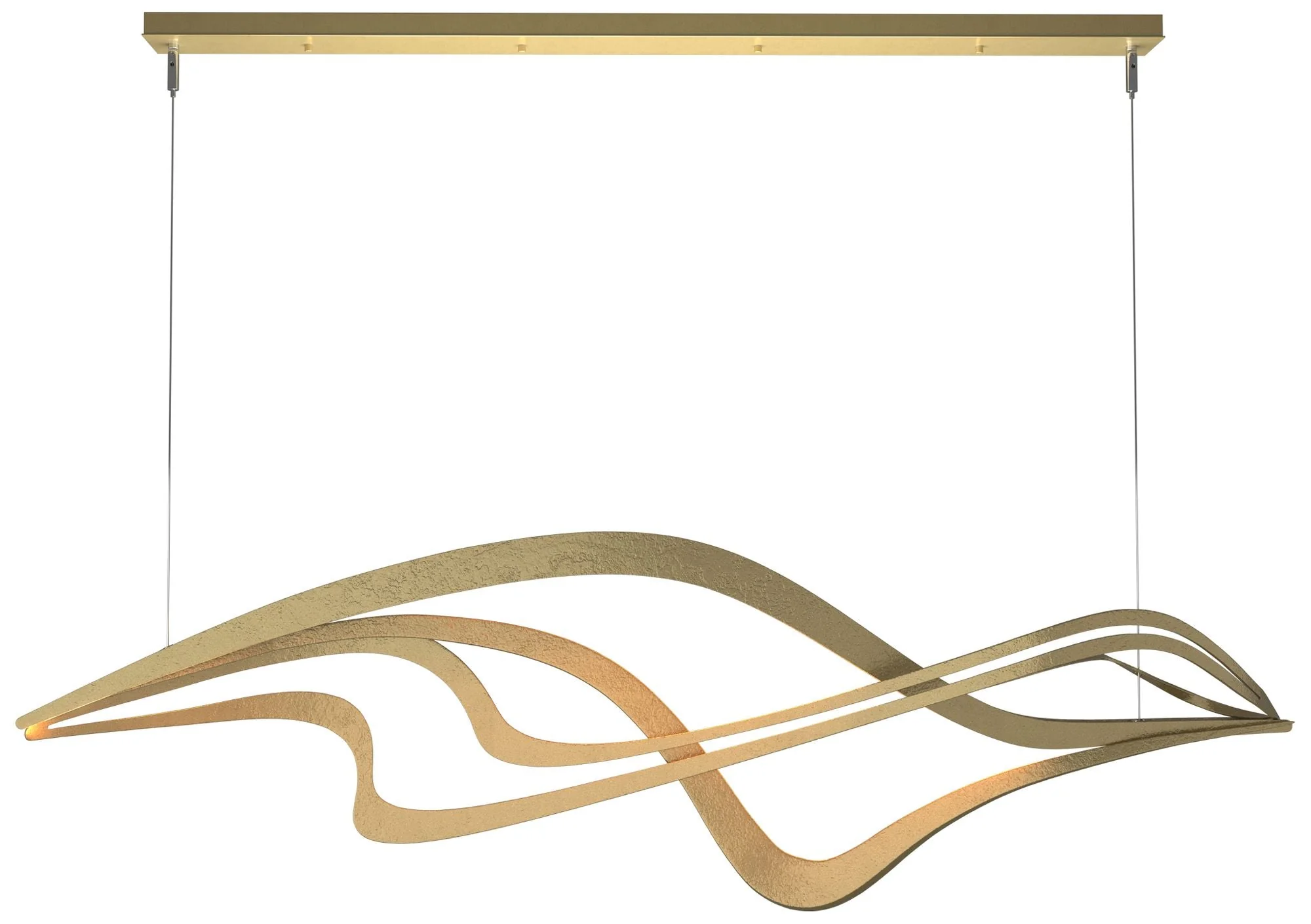 Crossing Waves 45" Wide Modern Brass Standard LED Pendant - Image 1