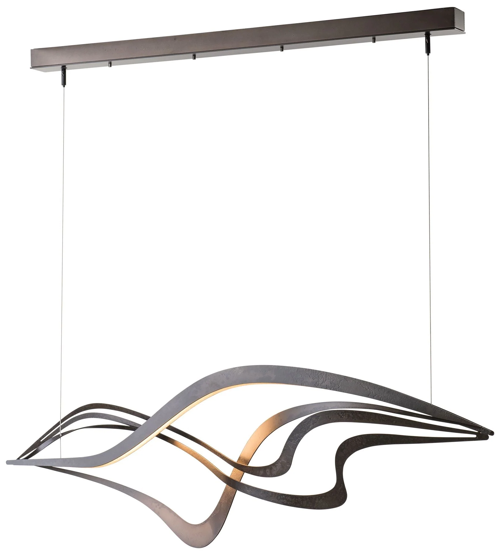 Crossing Waves Dark Smoke LED Pendant With - Image 1