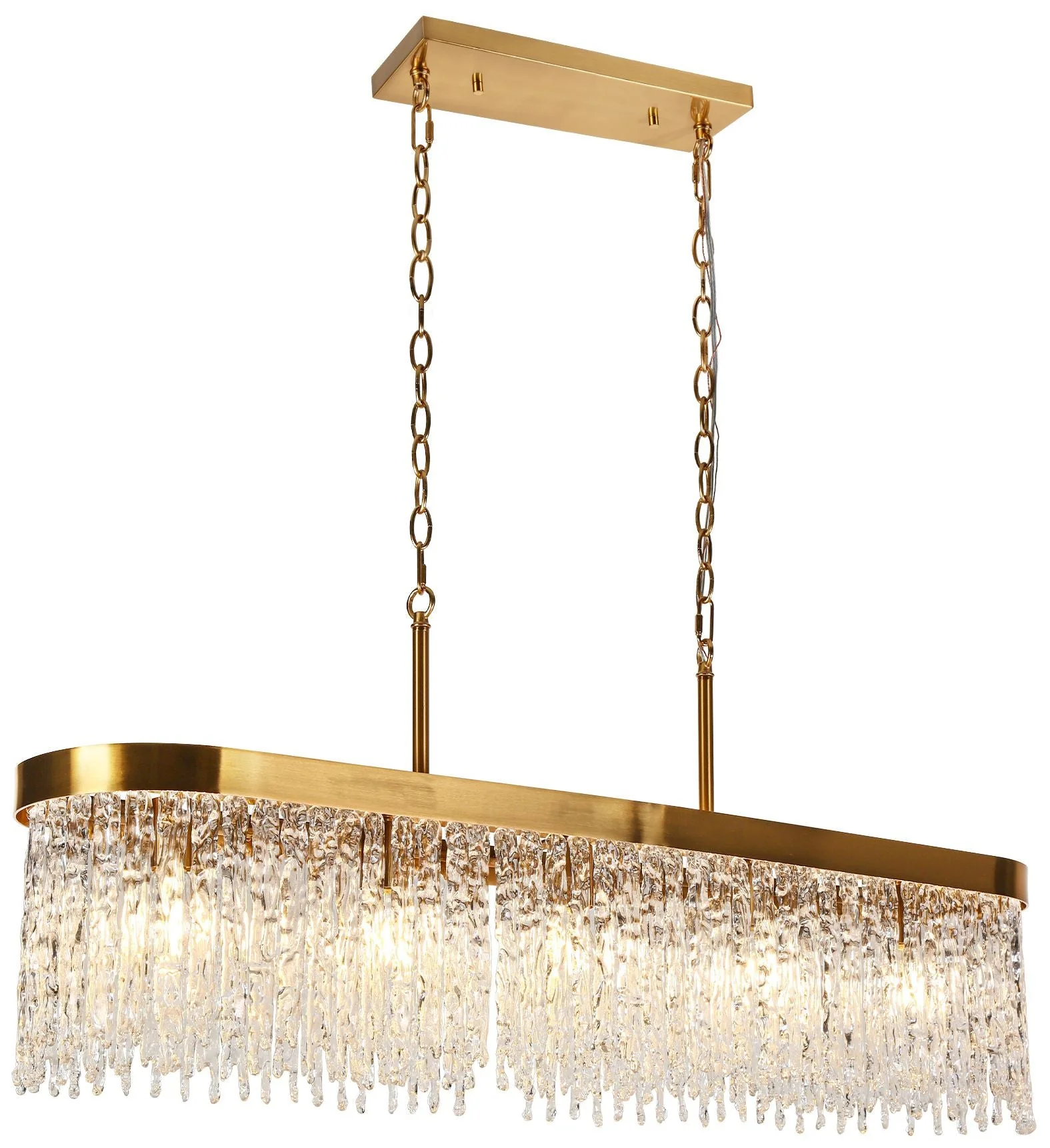 Crysdroa 5-Light Gold Glass Island Chandelier - Image 1