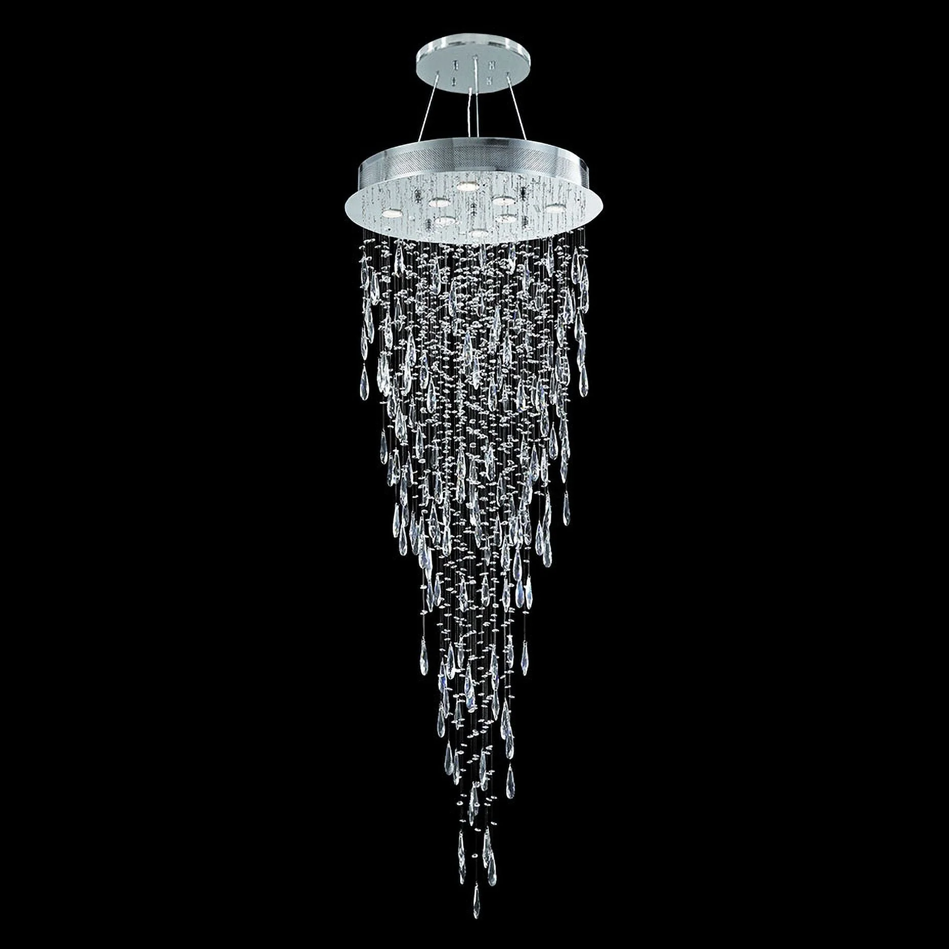 Crystal Rain 24" Wide Silver and Crystal Dining Chandelier - Image 1
