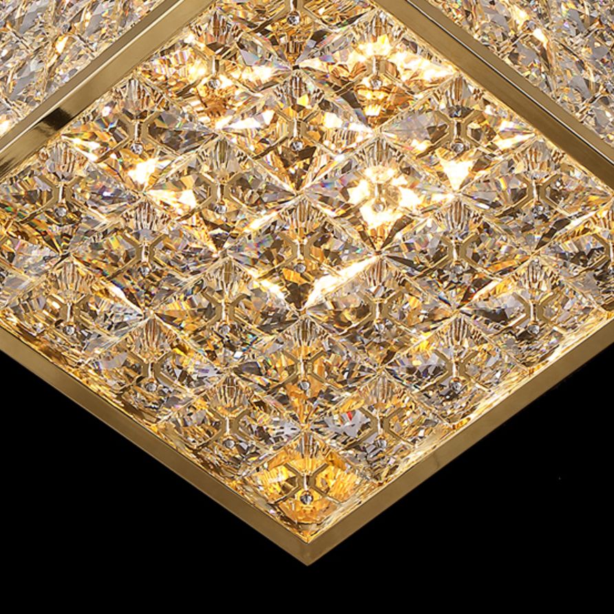Cubes 16 1/2" Wide Lustrous Gold Faceted Crystals Chandelier - Image 2