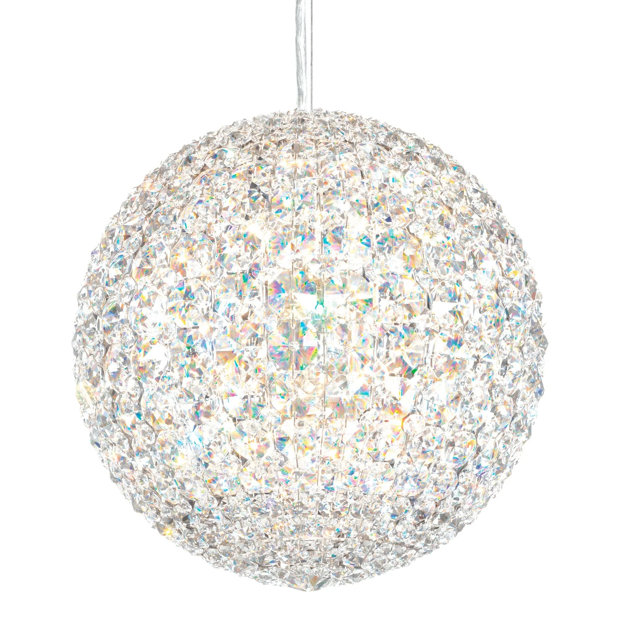 Da Vinci 12"W Polished Steel and Optic Crystal Mini Pendant - Image 2