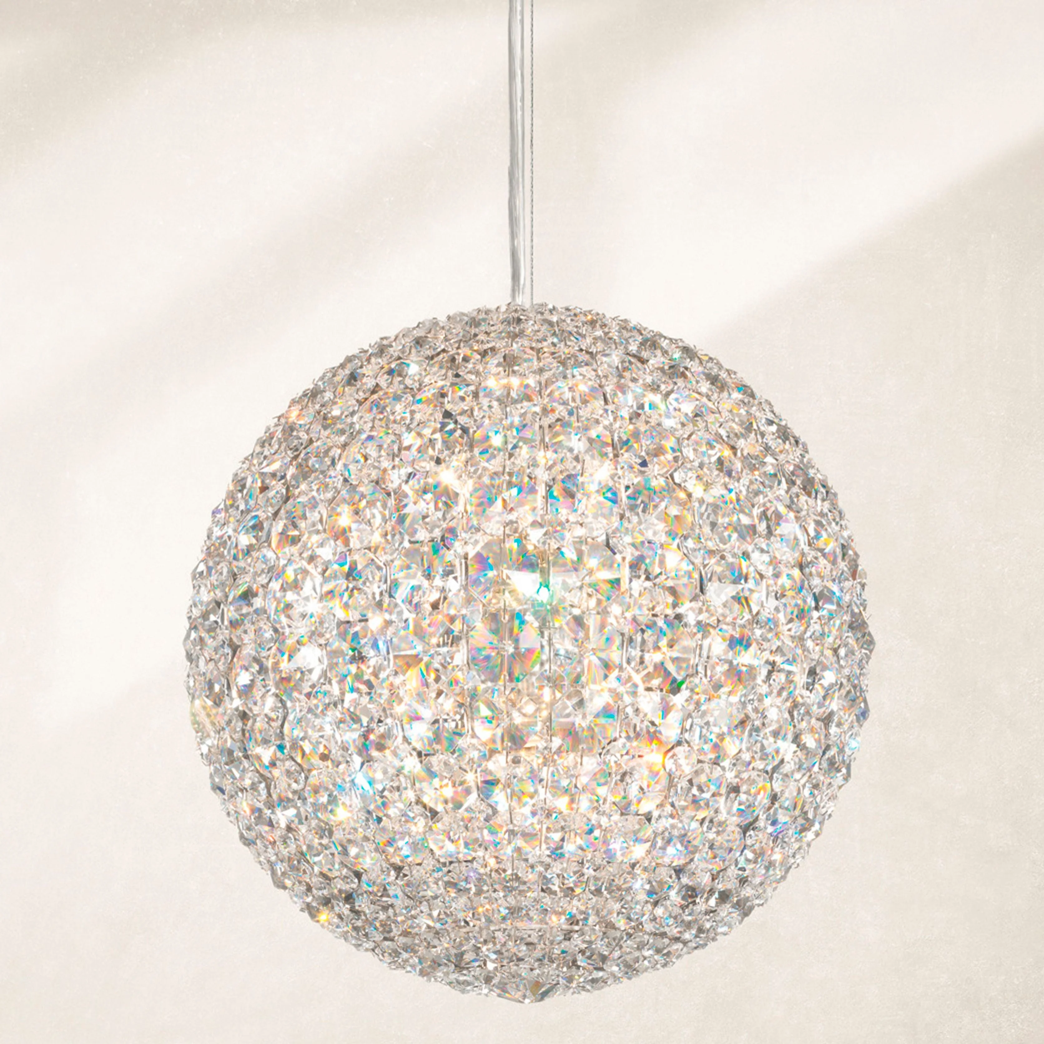 Da Vinci 12"W Polished Steel and Optic Crystal Mini Pendant - Image 1