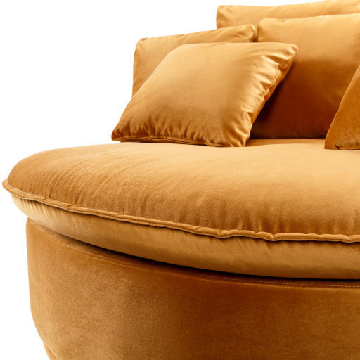 Surya Drancy Modern Cognac Brown Velvet Lounger Chair - Image 3