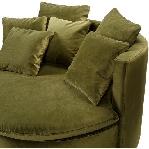 Surya Drancy Modern Olive Velvet Lounger Chair - Image 3