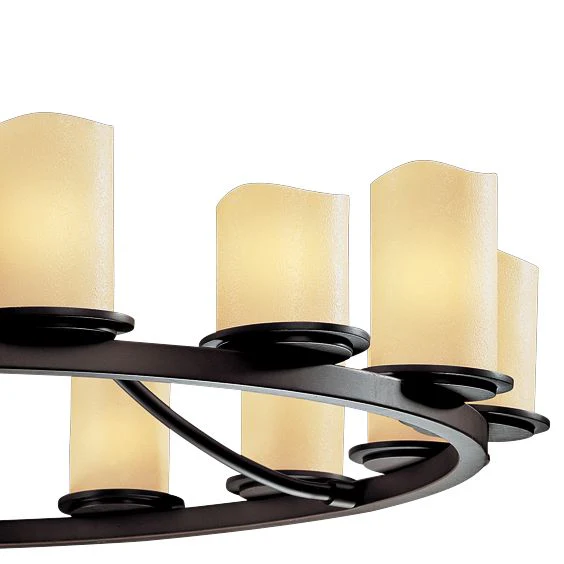 Dakota 42" Wide Bronze 15-Light Wagon Wheel Ring Chandelier - Image 3