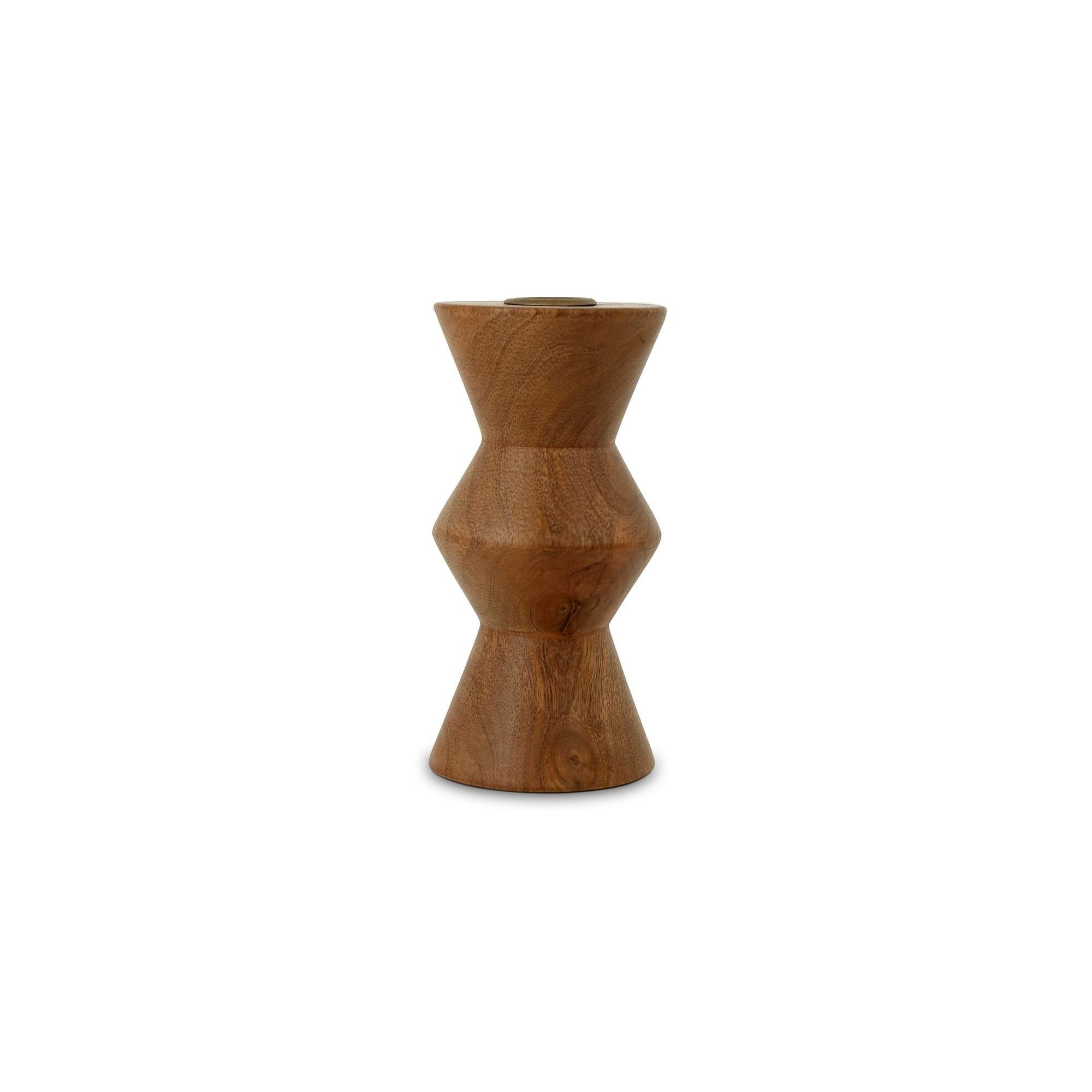 Moe's Home Sequence Small Wooden Candle Holder Brown - Image 1