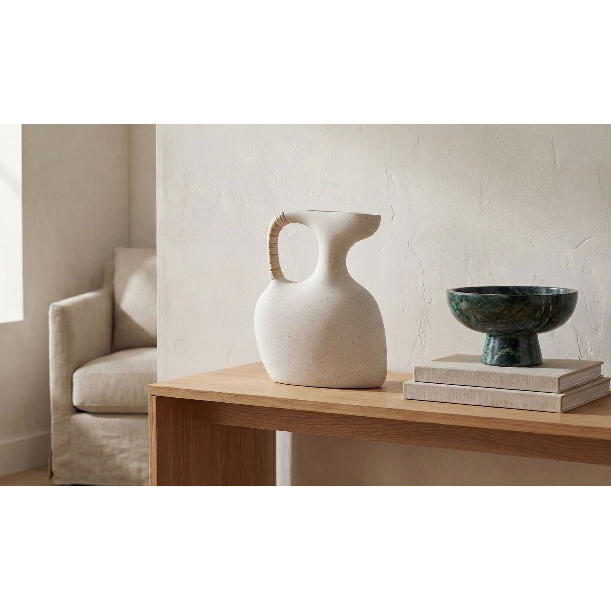 Moe's Home Vila 13In Sculptural Vessel Cream White - Image 2
