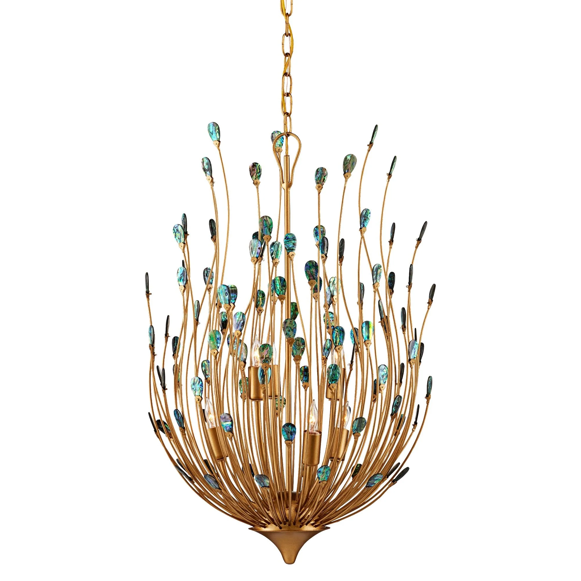 Delphos 19 1/2" Wide Gold and Turquoise 6-Light Chandelier - Image 1