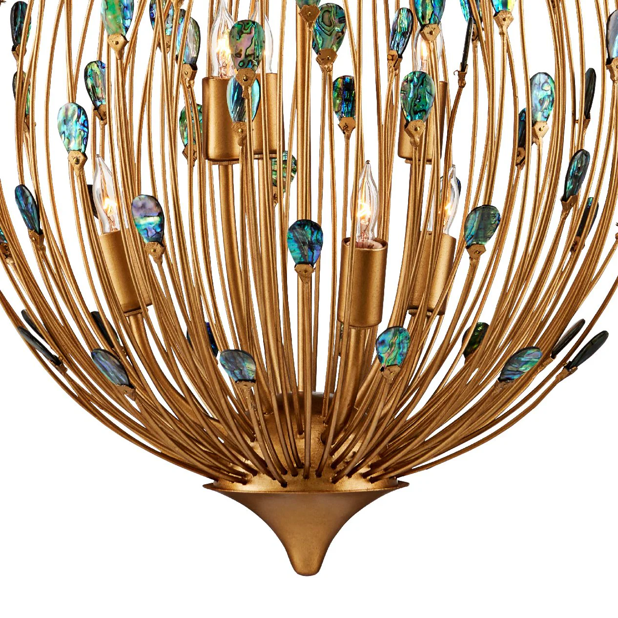Delphos 19 1/2" Wide Gold and Turquoise 6-Light Chandelier - Image 2
