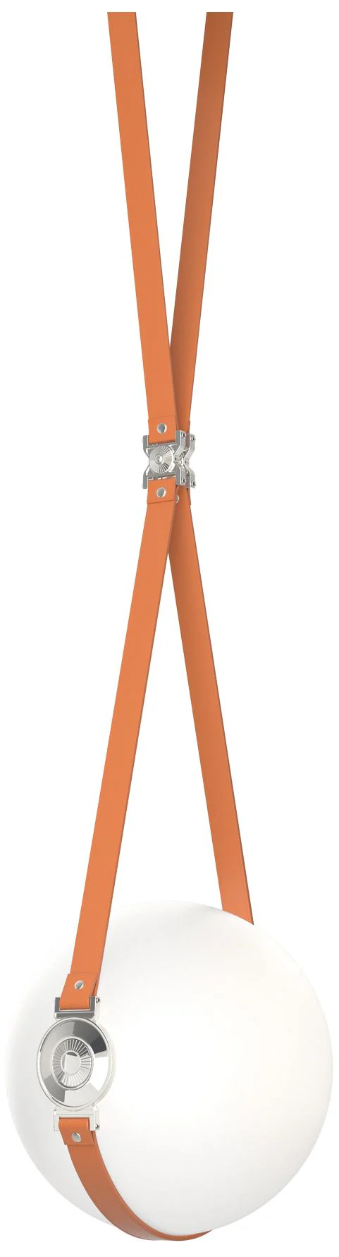 Derby 10.9"W Polished Nickel LED Pendant w/ Chestnut Straps and Opal S - Image 1