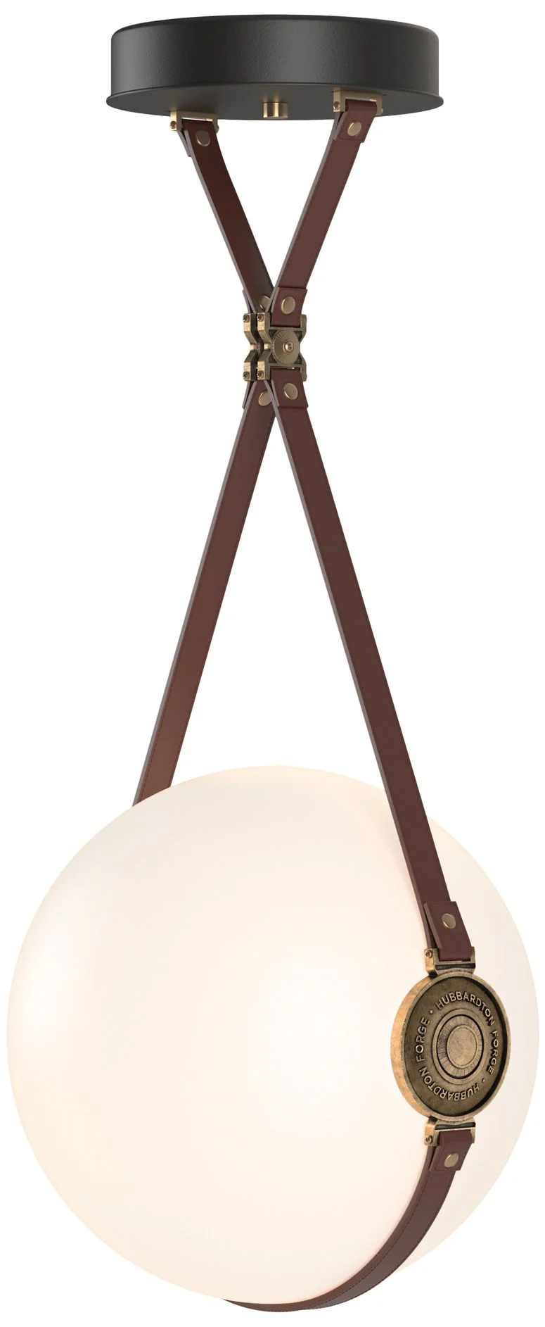 Derby Large LED Pendant - Antique Brass - Brown - Branded - Opal - Image 1