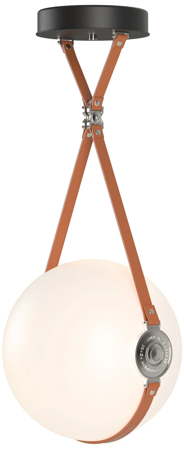 Derby Large LED Pendant - Polished Nickel - Chestnut - Branded - Opal - Image 1