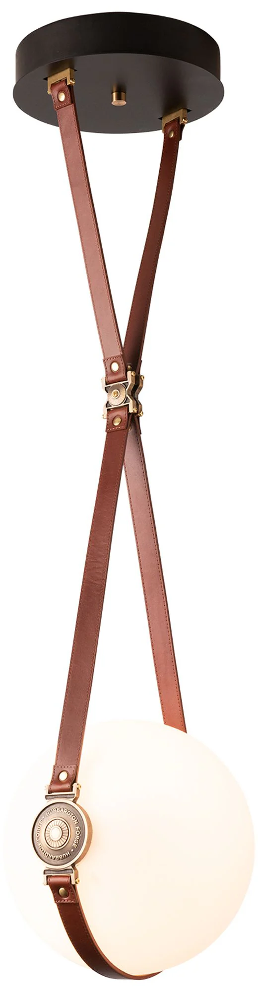 Derby Small Pendant - Brass - Chestnut Straps - Branded  - Opal - Standard - Image 1