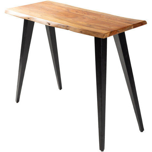 Surya Edge Modern Natural Wood Top With Black Steel Base Console Table DGE-002 - Image 1