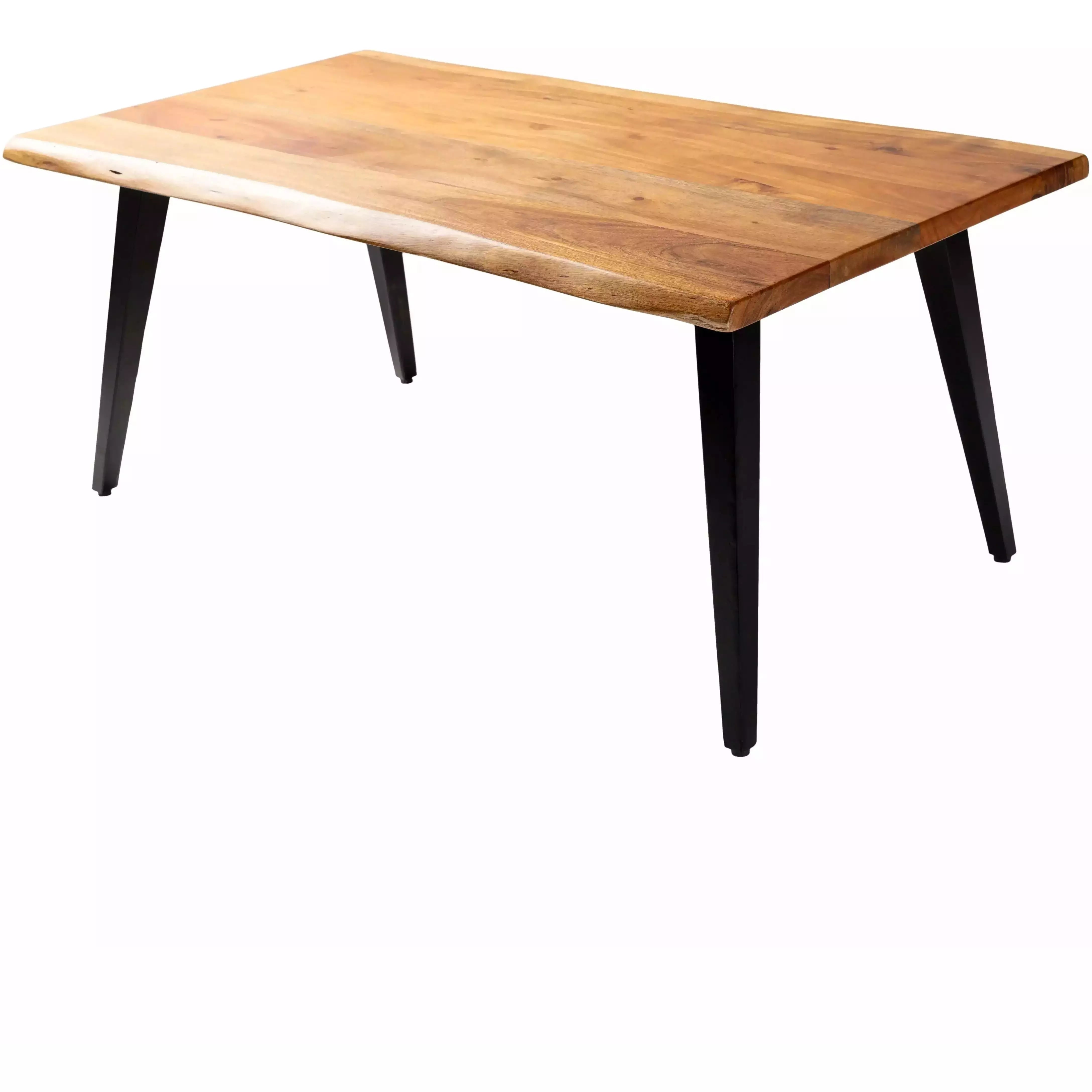 Surya Edge Modern Wood Top With Black Steel Base Coffee Table DGE-003 - Image 2