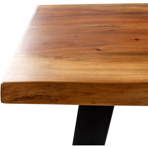 Surya Edge Modern Natural Wood Top With Black Steel Base Console Table DGE-002 - Image 3