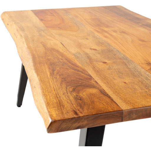 Surya Edge Modern Wood Top With Black Steel Base Coffee Table DGE-003 - Image 3