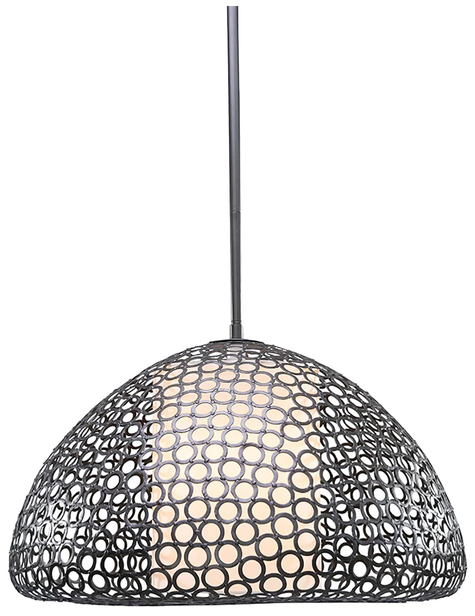 Dilston 24" Wide 3 Light Cream Linen And Bronze Dome Pendant - Image 3