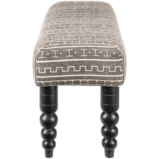 Surya Dakar Rustic Modern Hand Woven Fabric Bench With Black Wood Base DKR-002 - Image 2