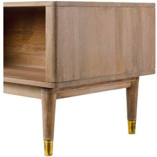 Surya Dalma Modern Wood Top With Rattan & Wood Base Coffee Table DLM-001 - Image 3