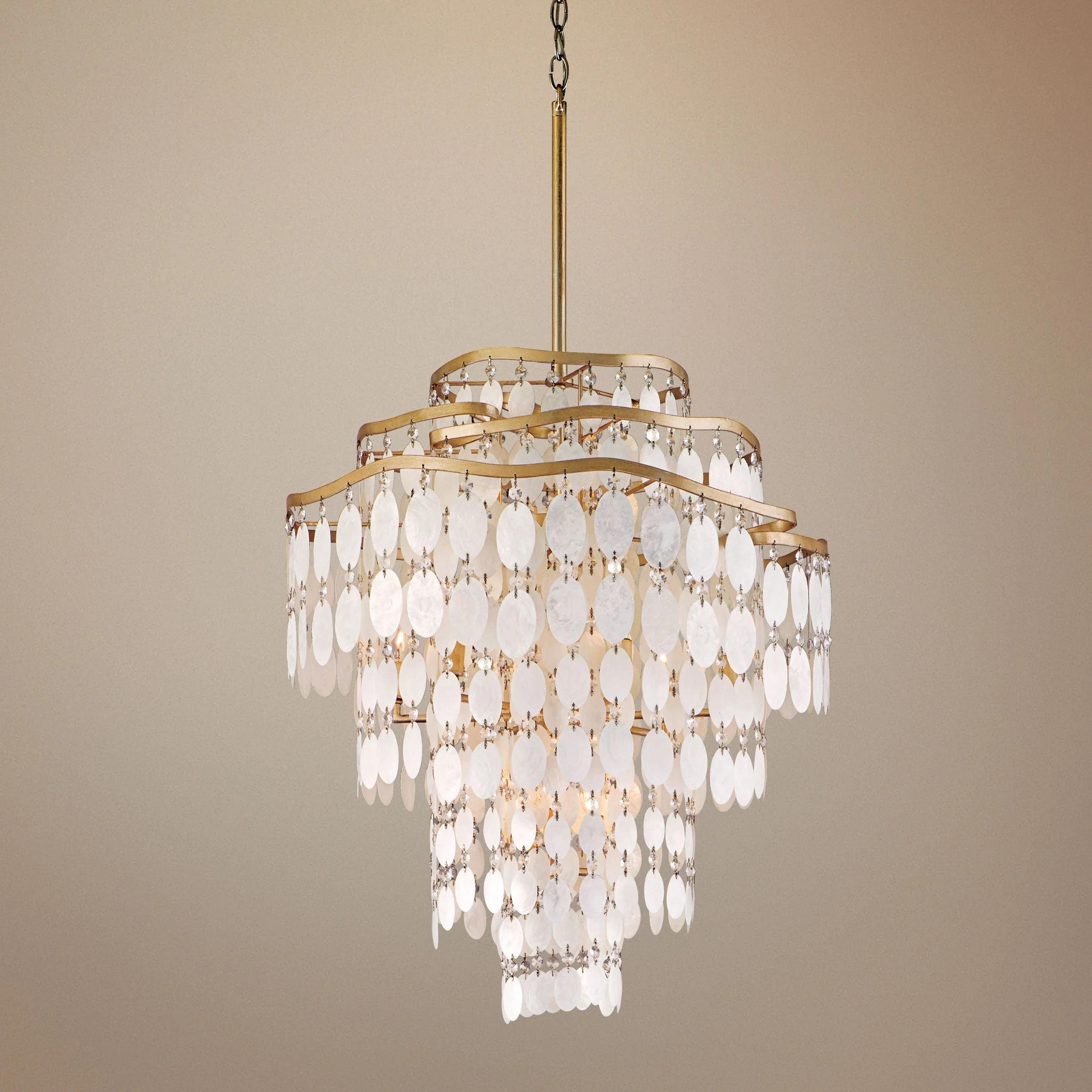 Dolce Capiz Shell 25" Wide Pendant Chandelier - Image 1