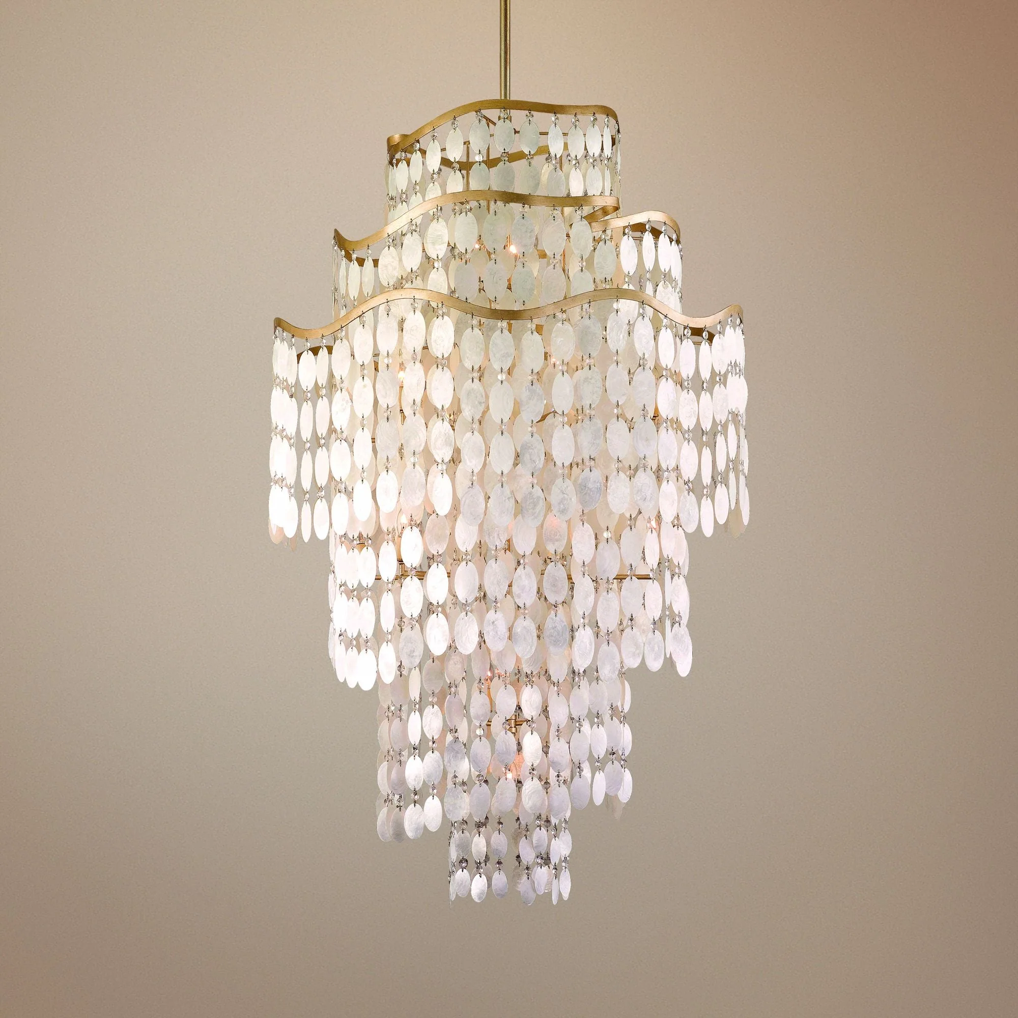 Dolce Capiz Shell 36" Wide Pendant Chandelier - Image 1