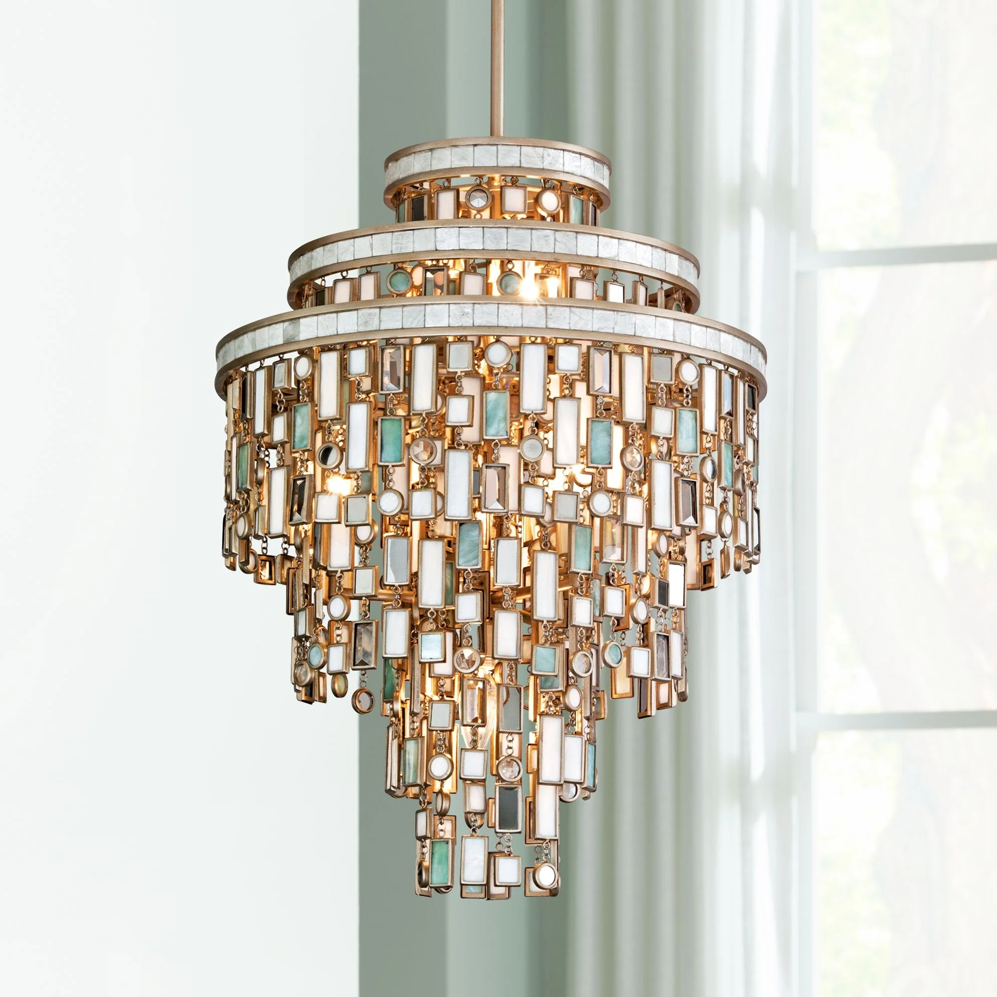 Dolcetti Silver 18" Wide Corbett Pendant Light - Image 1