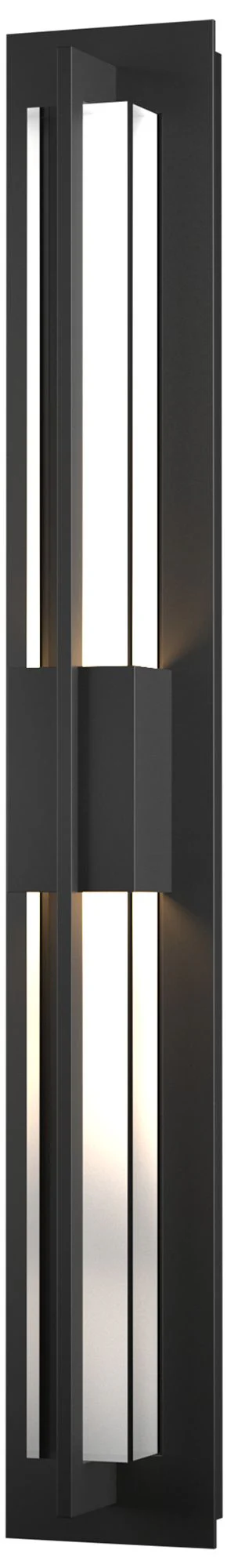 Double Axis Large LED Outdoor Sconce - Black Finish - Clear Glass - Image 1