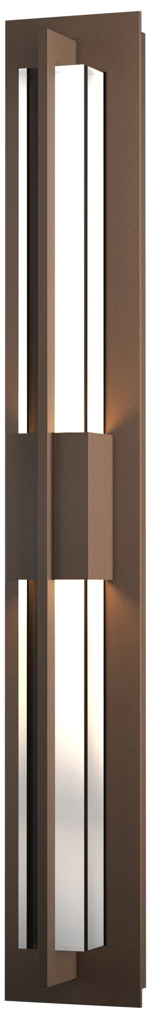 Double Axis Large LED Outdoor Sconce - Bronze Finish - Clear Glass - Image 1