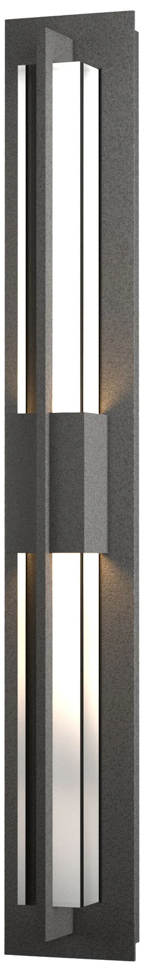 Double Axis Large LED Outdoor Sconce - Iron Finish - Clear Glass - Image 1