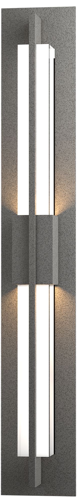 Double Axis LED Outdoor Sconce - Iron Finish - Clear Glass - Image 1