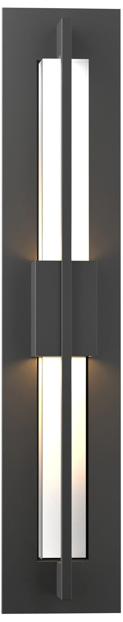 Double Axis Small LED Outdoor Sconce - Black Finish - Clear Glass - Image 1