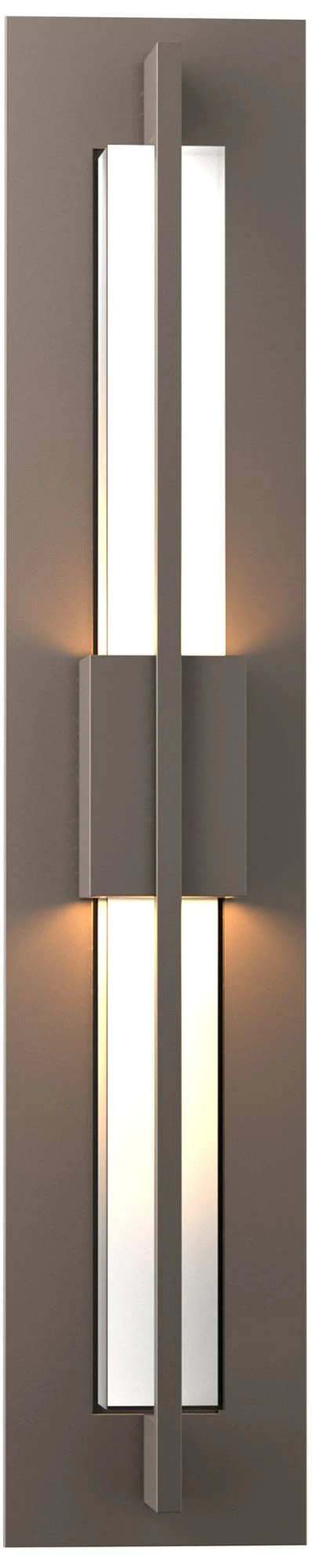 Double Axis Small LED Outdoor Sconce - Smoke Finish - Clear Glass - Image 1