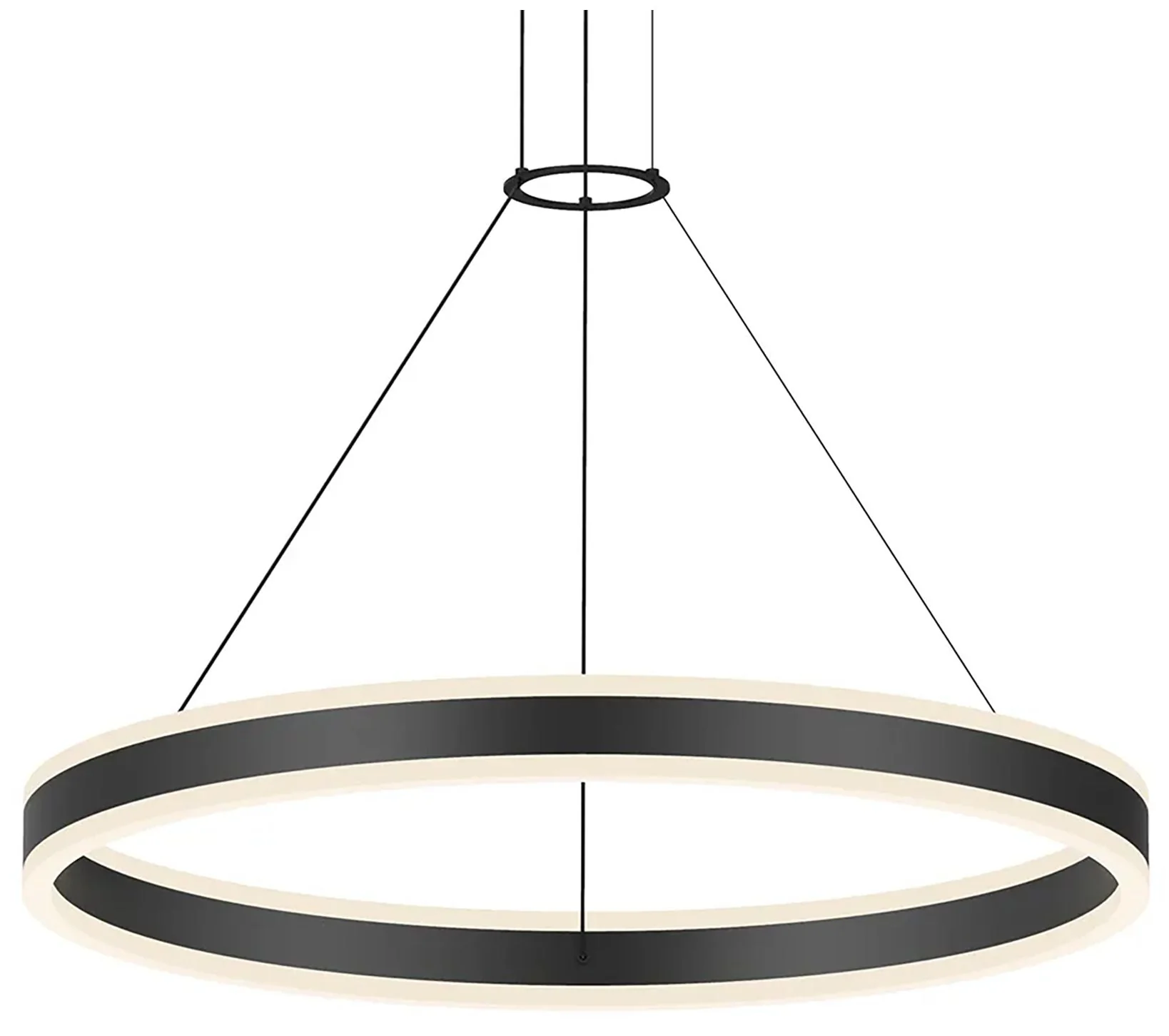 Double Corona 31.25" Wide 2-Light Satin Black LED Pendant - Image 1