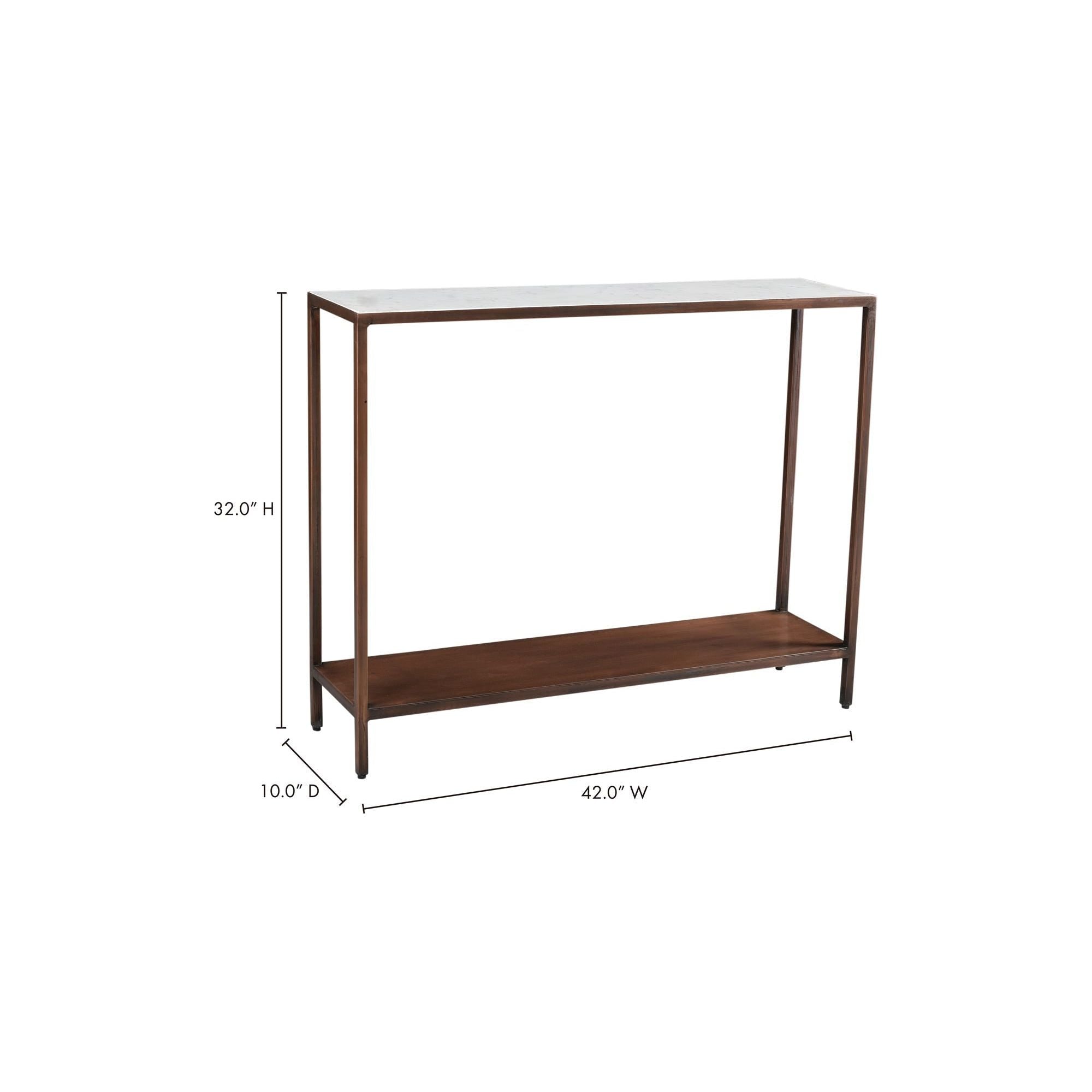 Moe’s Home Collection Bottego Antique Copper Console Table - Image 3