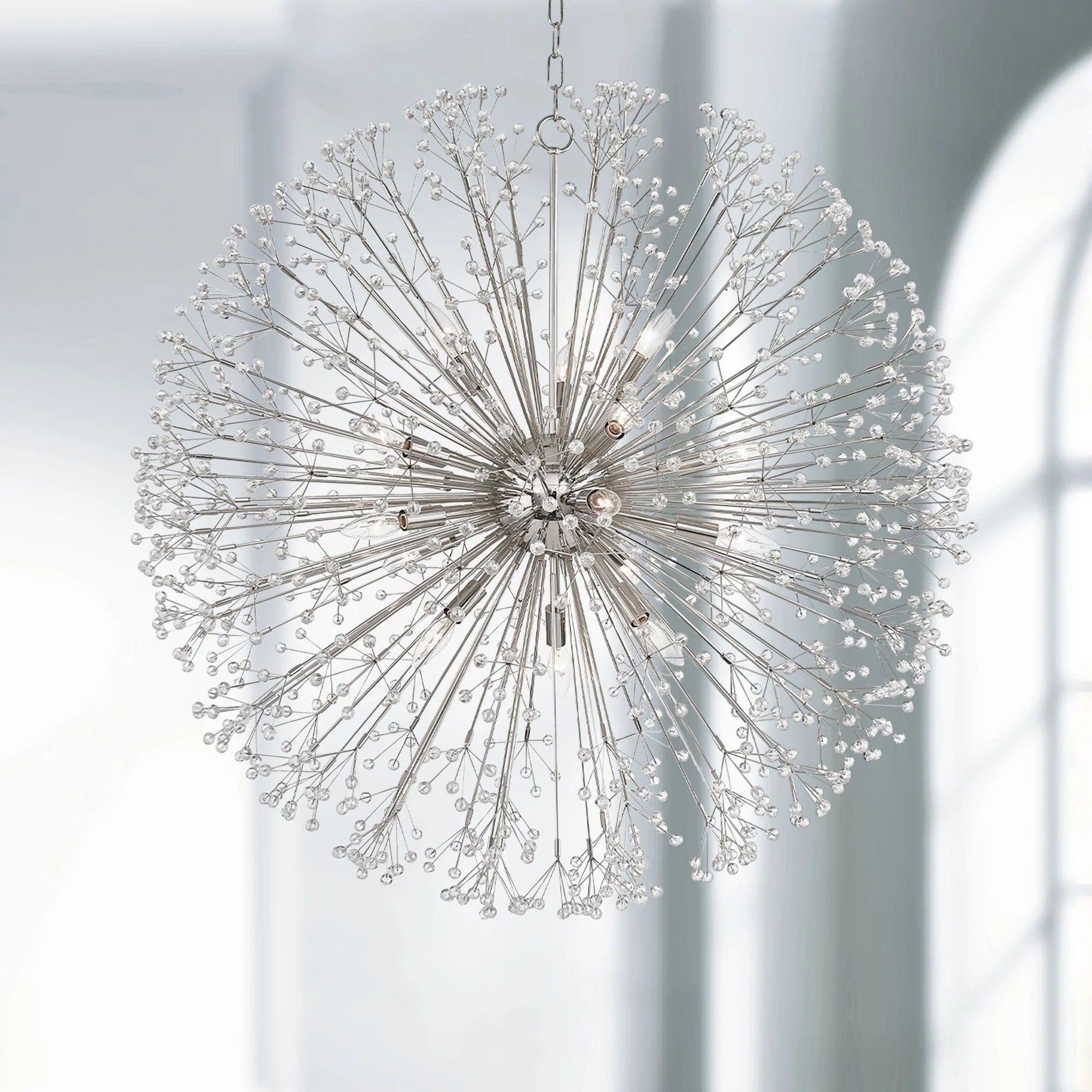 Dunkirk 40" Wide Polished Nickel 16-Light Sputnik Chandelier - Image 1