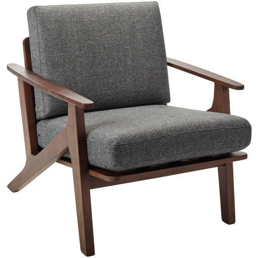 Surya Dover Modern Woven Accent Chair With Wood - Image 2