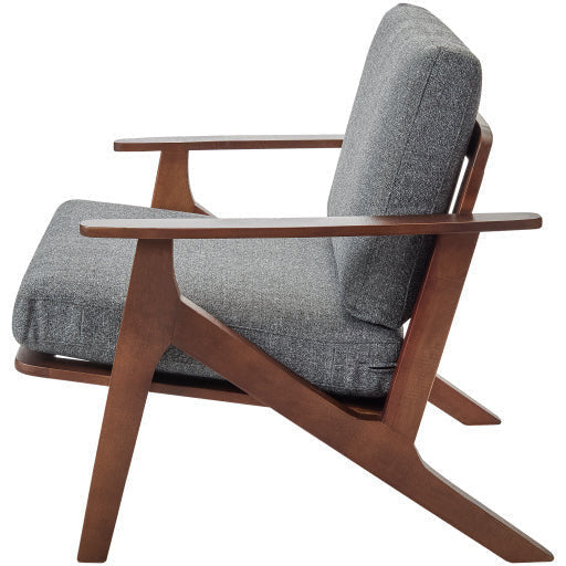 Surya Dover Modern Woven Accent Chair With Wood - Image 3