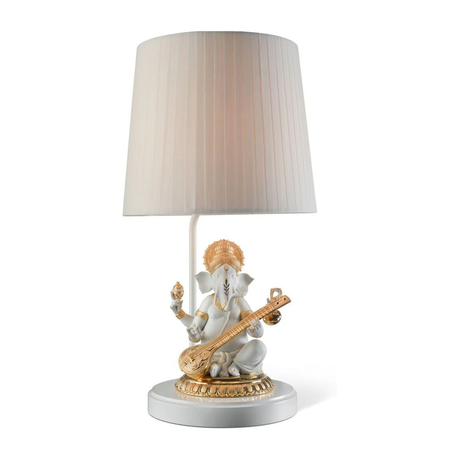 Lladro Veena Ganesha Table Lamp Golden Luster (US) - Image 1